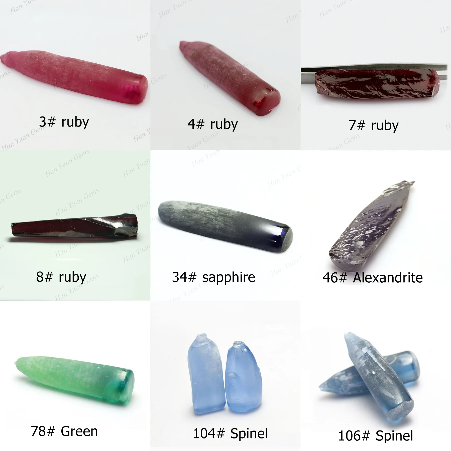 uncut raw material 106# synthetic spinel rough