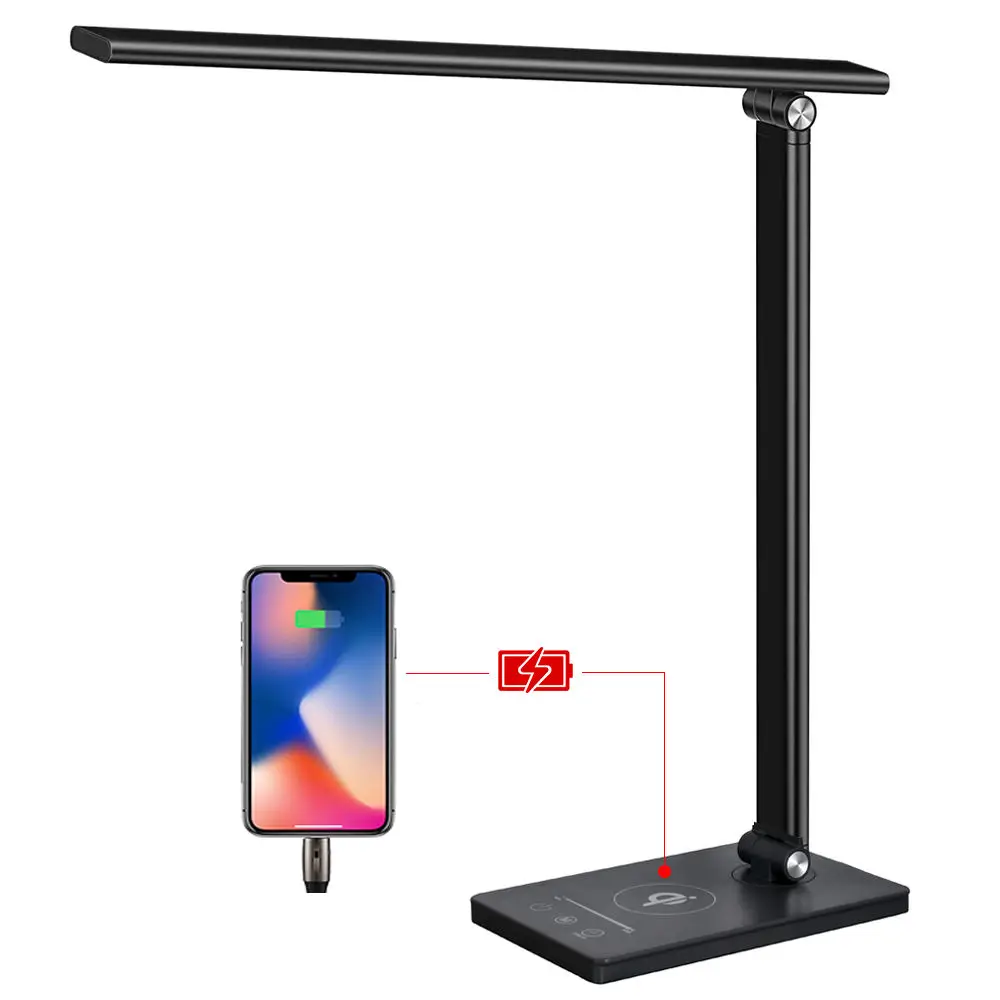 FOCUS New Style Office Corporate Gift Lamp with Wireless Charging Custom Logo Desktop LED Lamp Phone Charger Promotional Gift