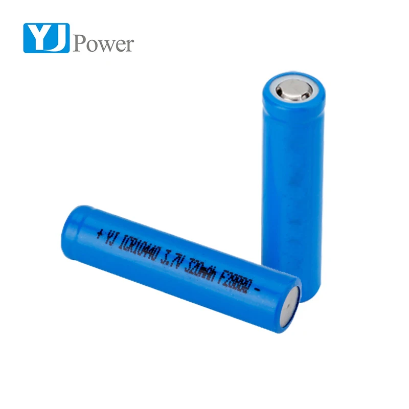 Popular Cylindrical Battery 3.7V 10440 360mAh Lithium Ion for Lighting