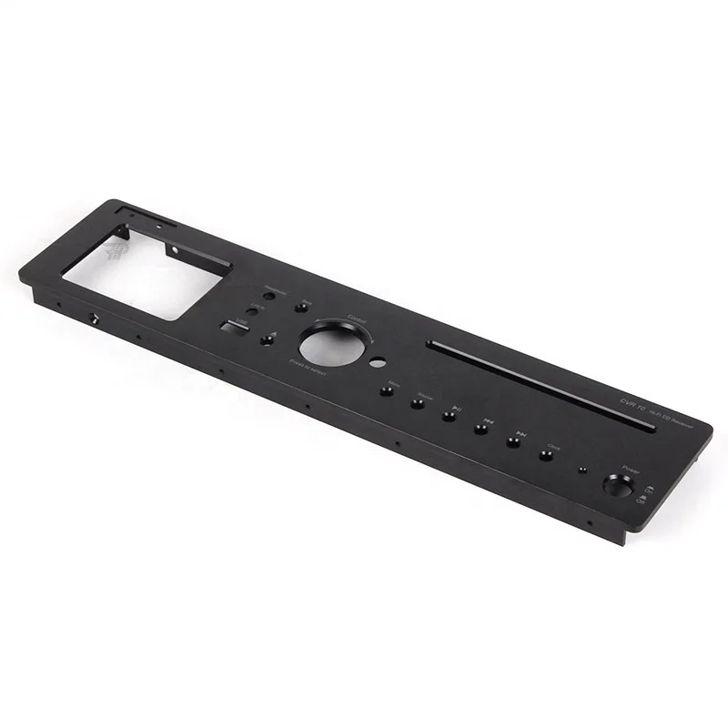China manufacturer custom cnc machining audio amplifier front panel, aluminum face plate, aluminum front panel
