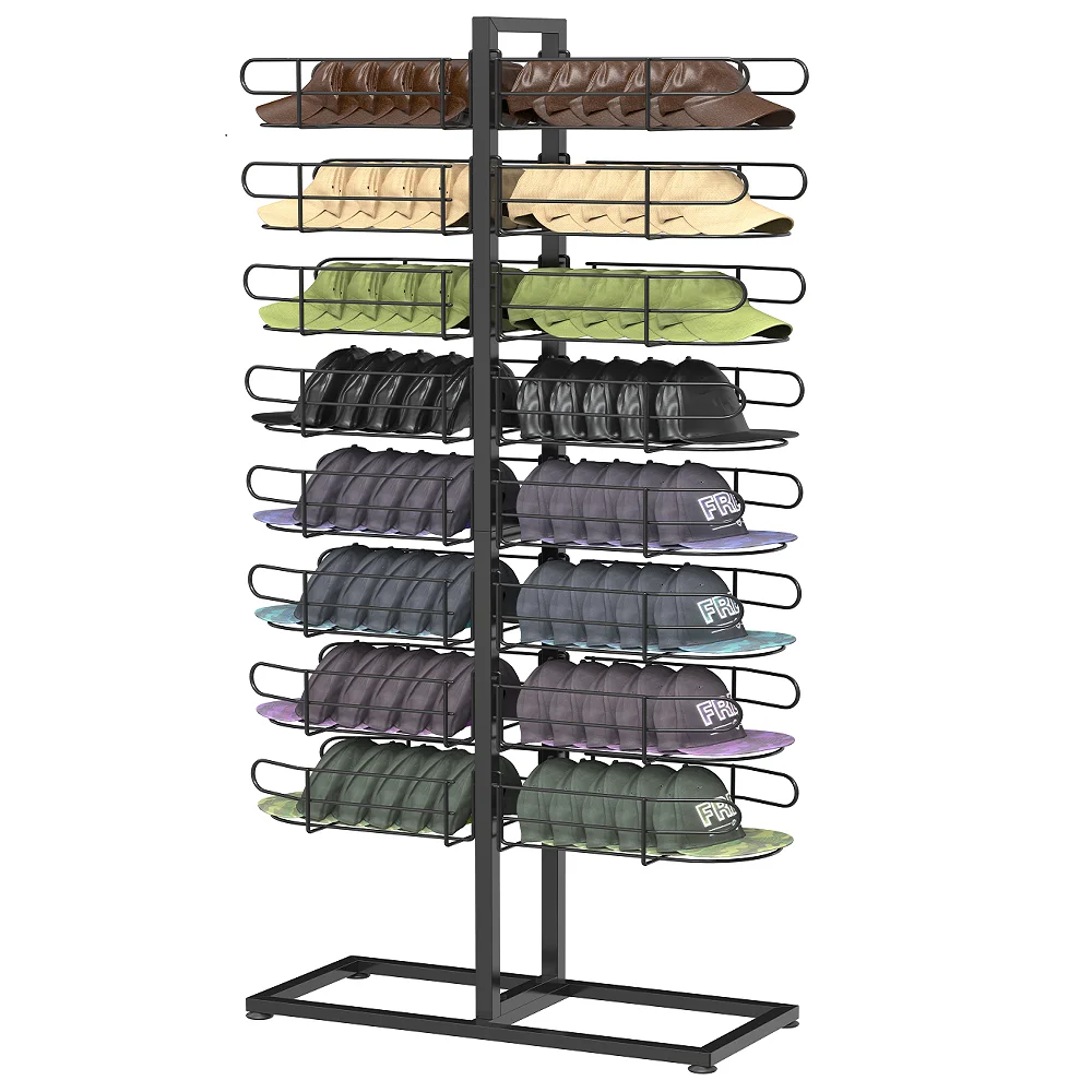 floor wholesale department store cowboy hat cap headgear retail display rack for shopping