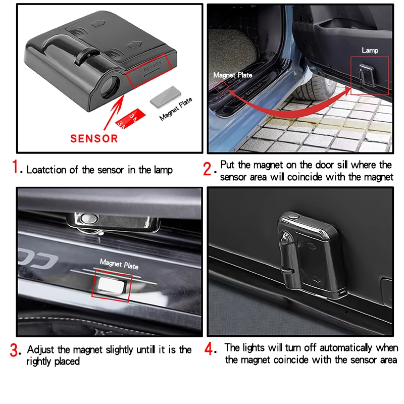 Wireless Car Door Ghost Shadow Projector Welcome Lamp Car door LED Logo Light for All Cars