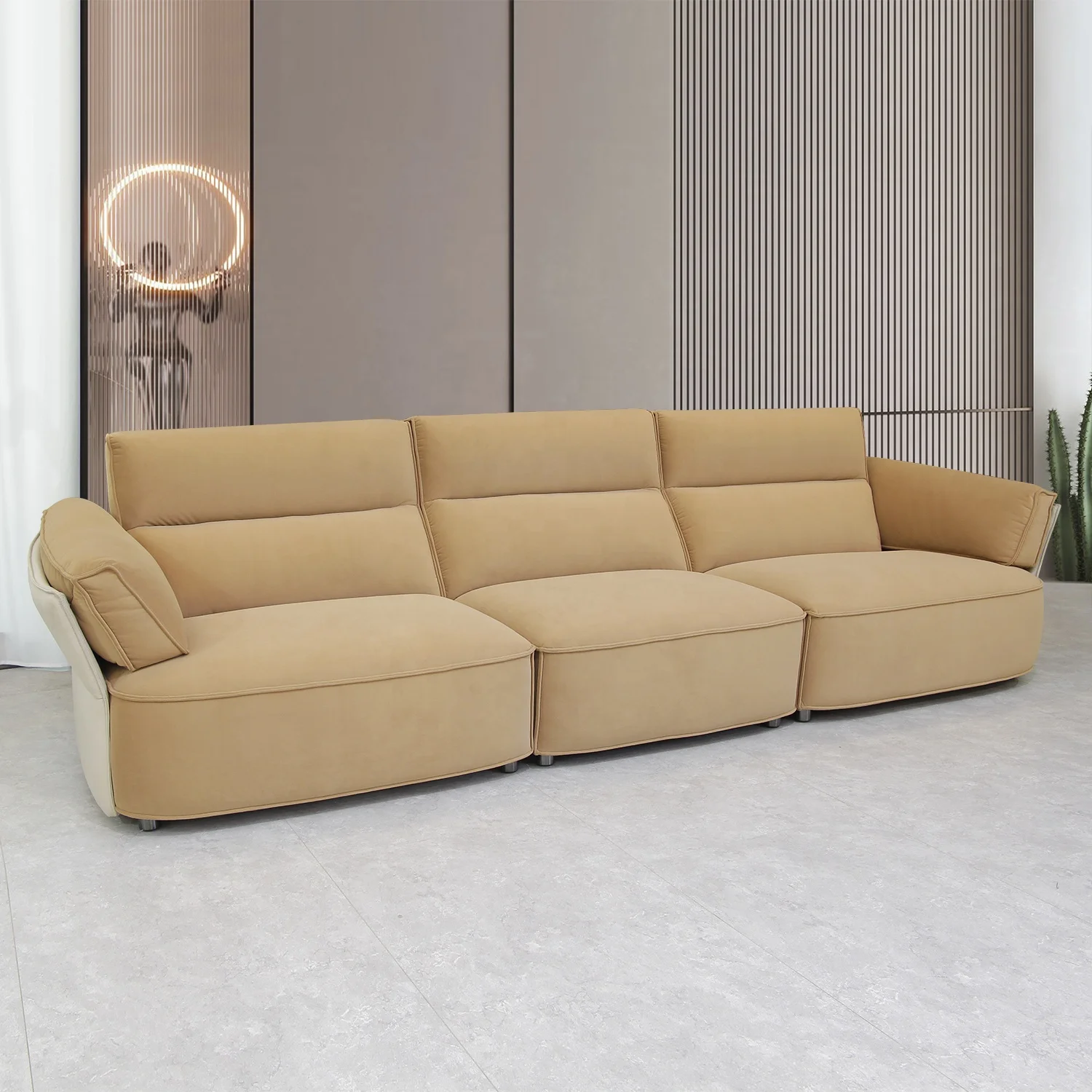 Modern Lounge Fancy Sectional Living Room Sets Sofa High-density Fabric Solid Wood Frame Sofa Home Furniture