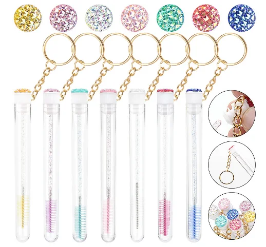 New Arrival Key chain Tube Lash Brush Tube Spoolie In Tube Eyelash Brush