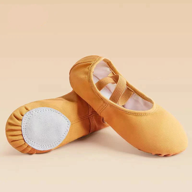 Wholesales good quality popular trainingwear pink canvas dance ballet shoes for kids adult