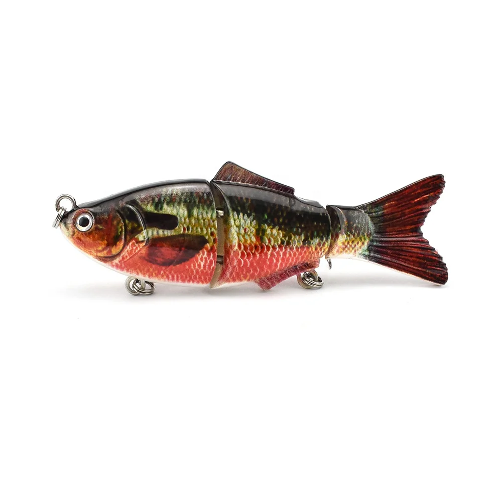 NEW 95mm 17.6g Three Section Swimbait MINI Slow Sinking Hard Plastic Fishing Bait Strong Body Jointed Fishing Lures