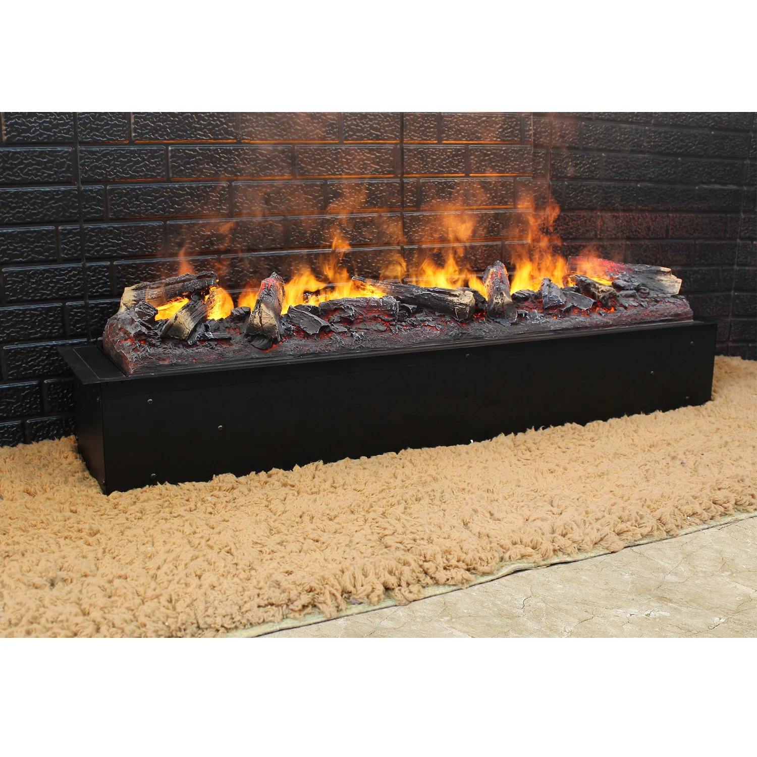 Cassette 1000 RGB LED Log Set Version Water Water Mist Fire Steam Fireplace Smoke Flame Effect Multi Flame Colors