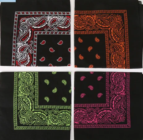 Popular Cotton Blend Hip-hop Paisley Printed Bandanas For Male Female Head Scarf