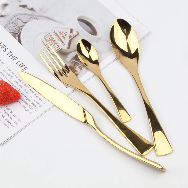 Hot Sale Stainless Steel Set Cutlery Flatware cubiertos acero inoxidable Spoons Set for Wedding