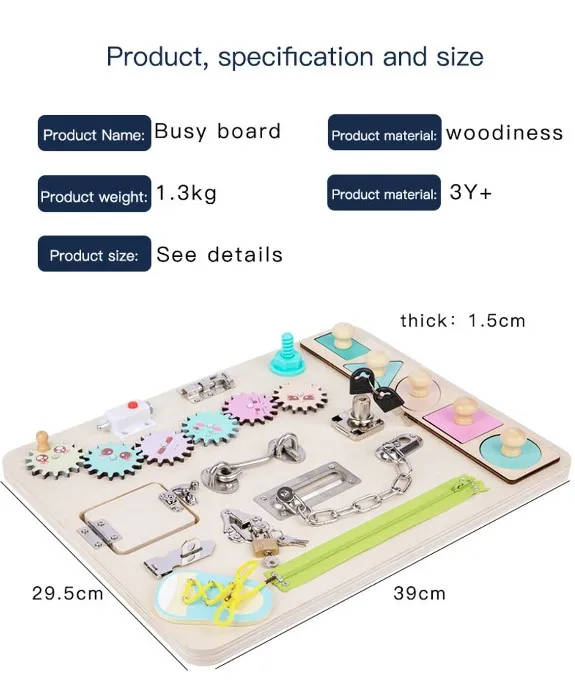 LM KIDS busy book board game for toddle montessori toys for 1 to 3-year-old boys girls tod toddler busy board