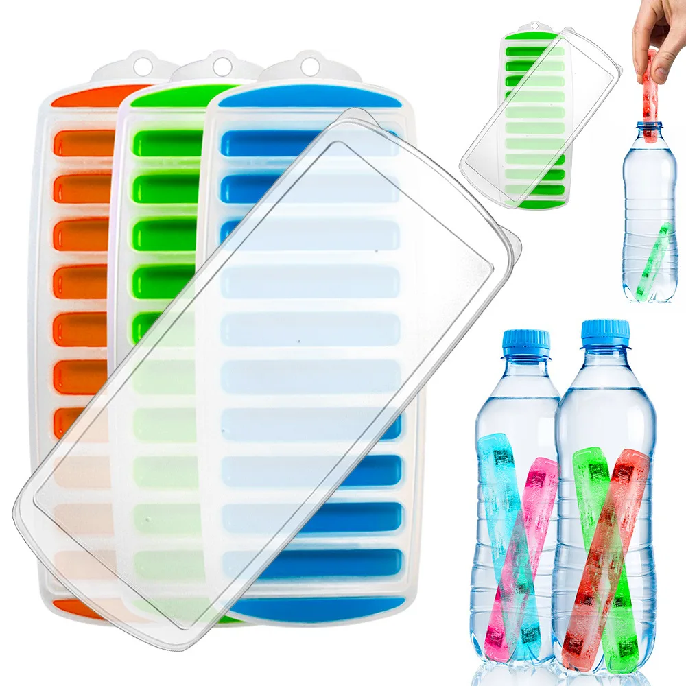 Perfect Ice Cube Sticks Molds for Small Mouth Sport Water Bottles, Bottled Soda, Ice Tube Making Trays
