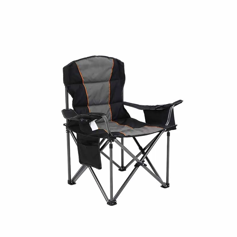 ENJOIN Over sized Camping Folding Chair Heavy Duty Support 450 LBS Over sized Steel Frame Collapsible Padded Arm Chair