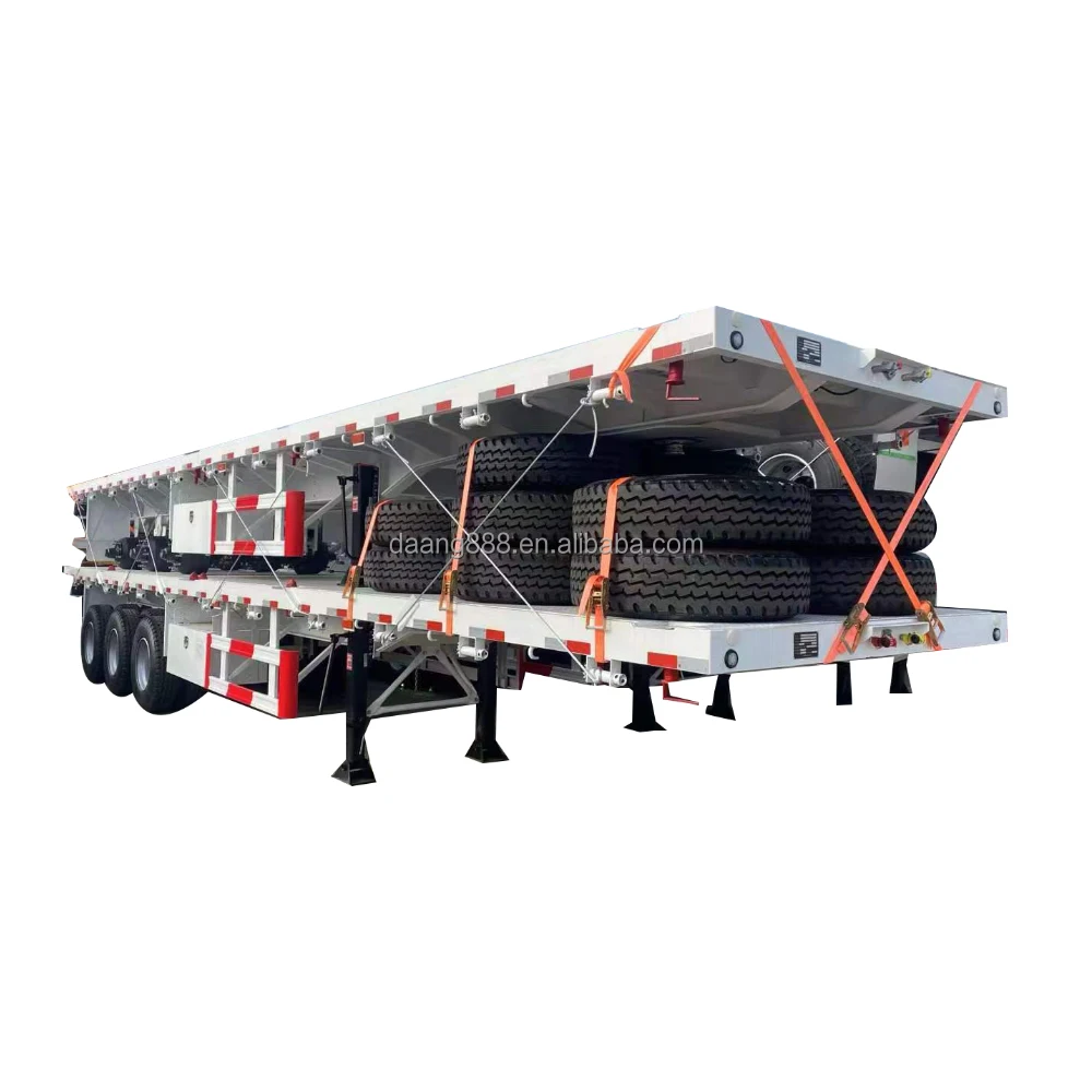 3 Axles 20ft 40ft Container Flat Bed Flatbed Semi Trailers