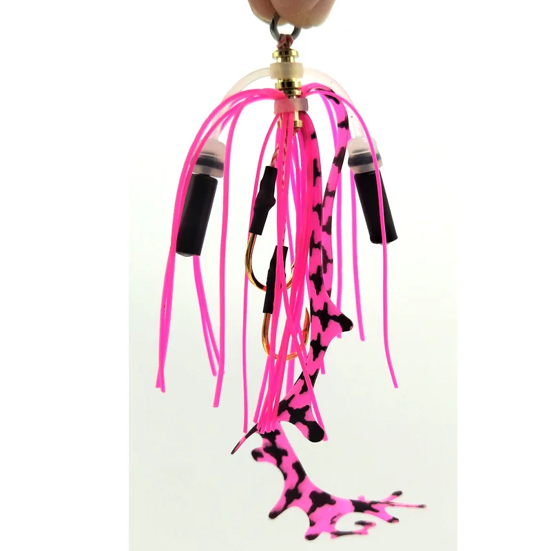 Newbility DIY Fishing Tackle Colorful Luminous Silicone Fishing Jig Rubber Skirt with Hooks