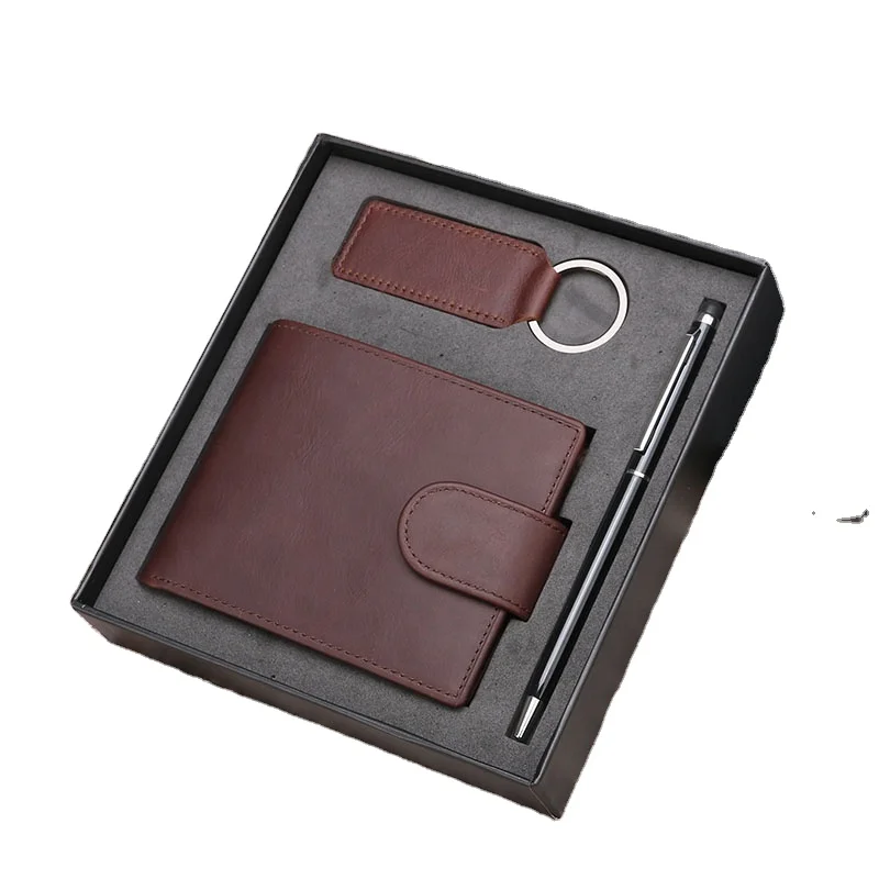 Ручной работы Ретро crazy horse кожаный брелок деловой мужской кошелек для монет из искусственной кожи кошелек набор