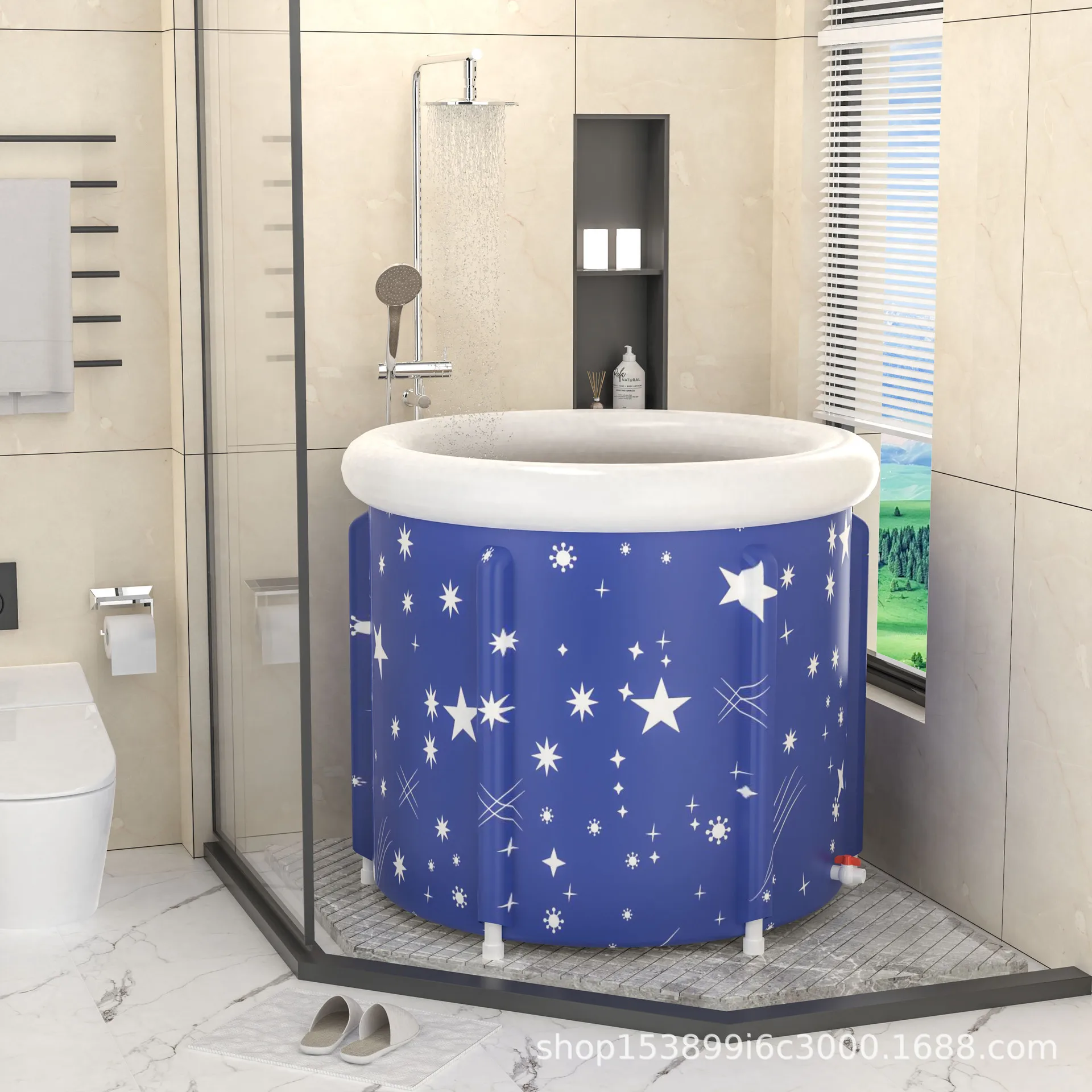 RONIX New Design Custom Portable Folding Inflatable Ring Ice Bath Tub Soaking Bathtub for Adult, Outdoor Cold Water Therapy Tub