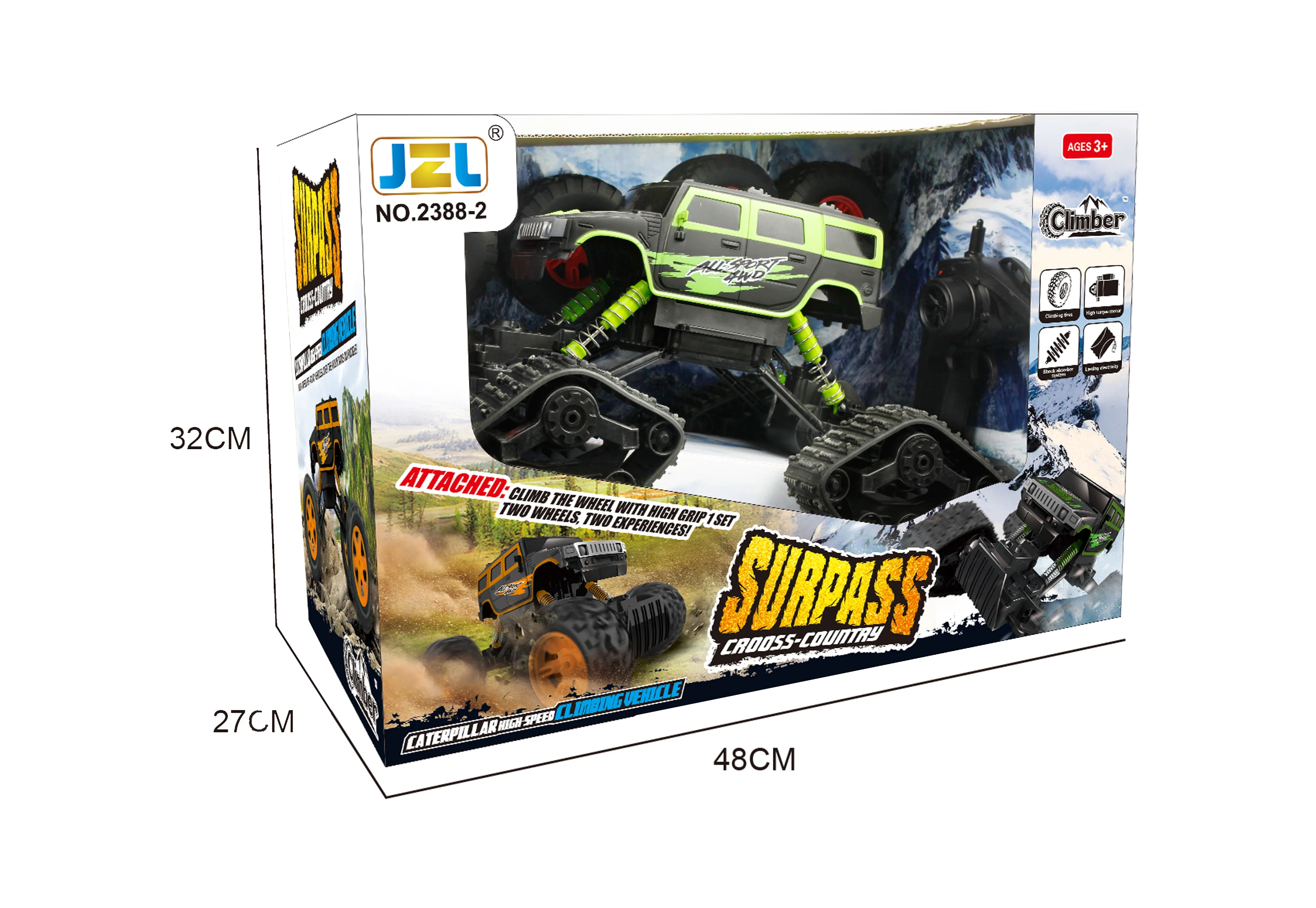 1:12 2.4Ghz all-terrain vehicle rc truck rock crawler snow toy car