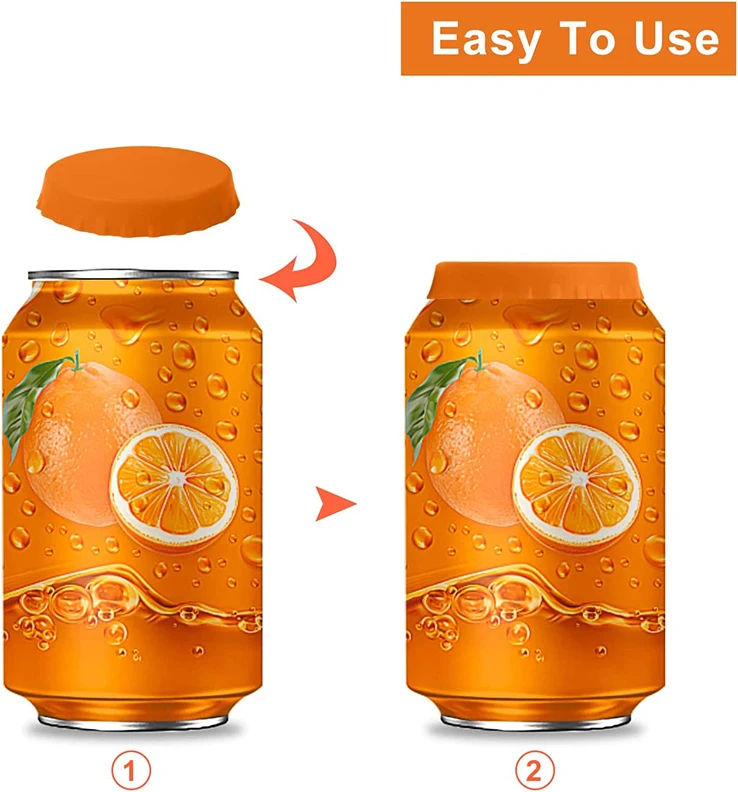 BPA Free Reusable Leak Proof Silicone Soda Beer Beverage Can Lids Covers Caps Stopper