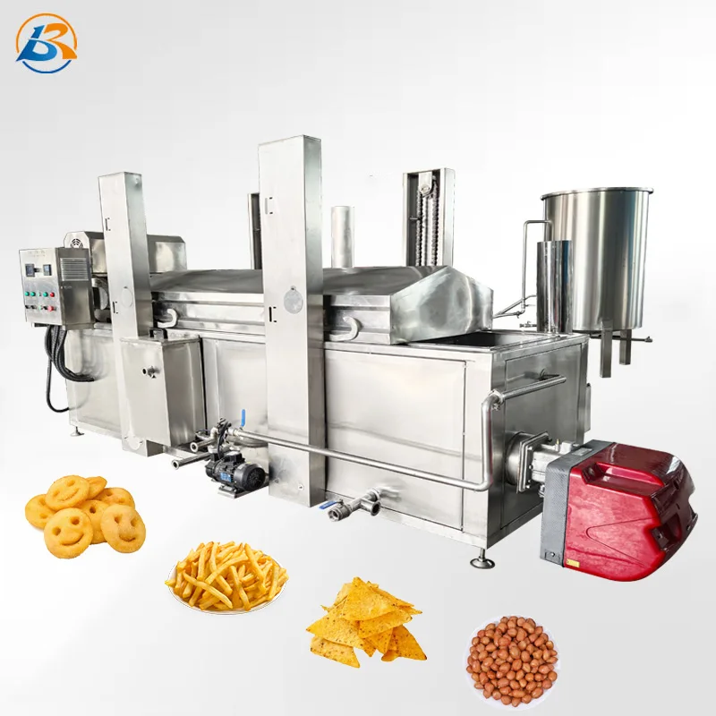 Automatic continuous pork rinds fryer/frying machine for pork skin/ continuous snack conveyor belt fryer machine for sale
