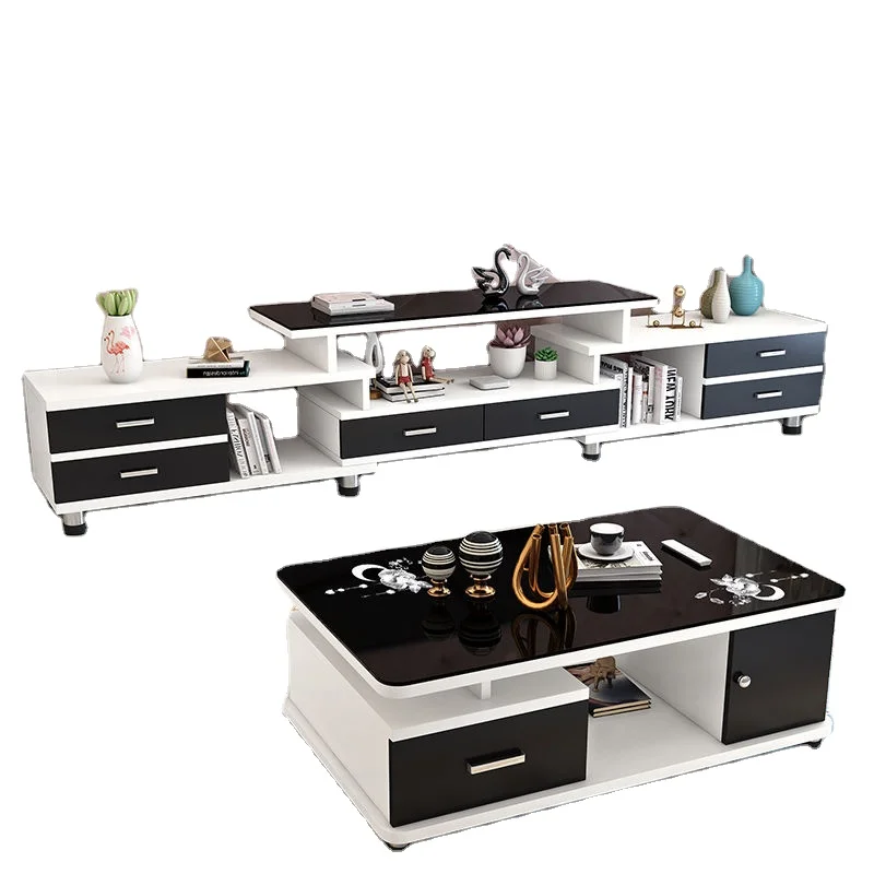 2024 Modern Simple Nordic Large And Small Family Living Room Furniture TV Cabinet Tea Table Combination