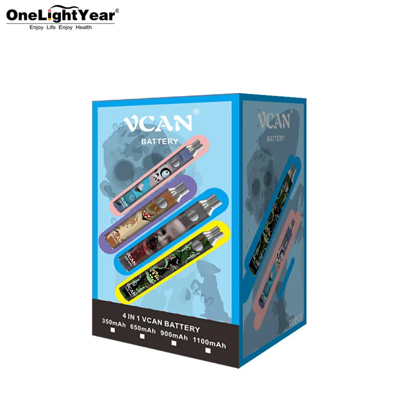 100% оригинальный высококачественный аккумулятор vcan 4 в 1 350/650/900/1100 мАч различные цвета Прямая поставка с завода
