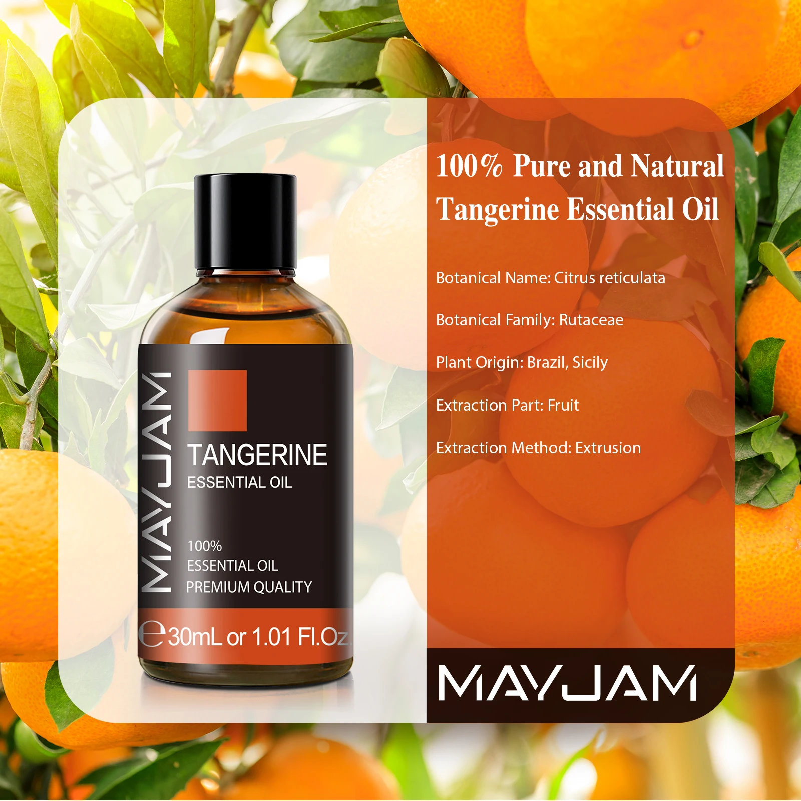 Собственная Марка OEM растительный экстракт 30 мл эфирное масло мандарина для