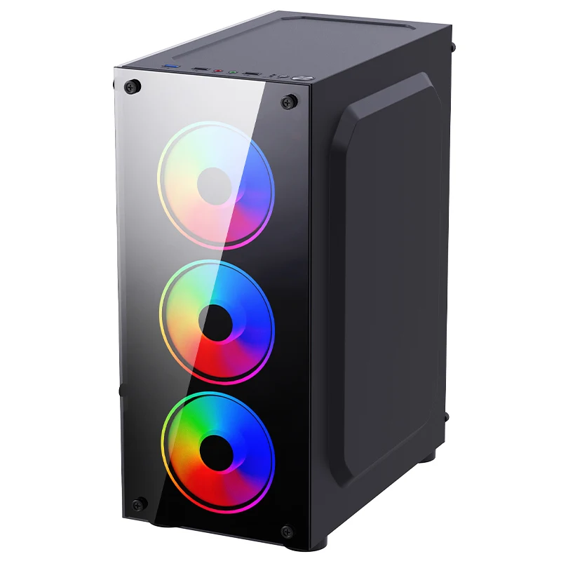 SNOWMAN Compact ATX Gaming PC Case RGB Lighting Tool-Free Installation Efficient Cooling Small Form Factor Rigs Products Stock