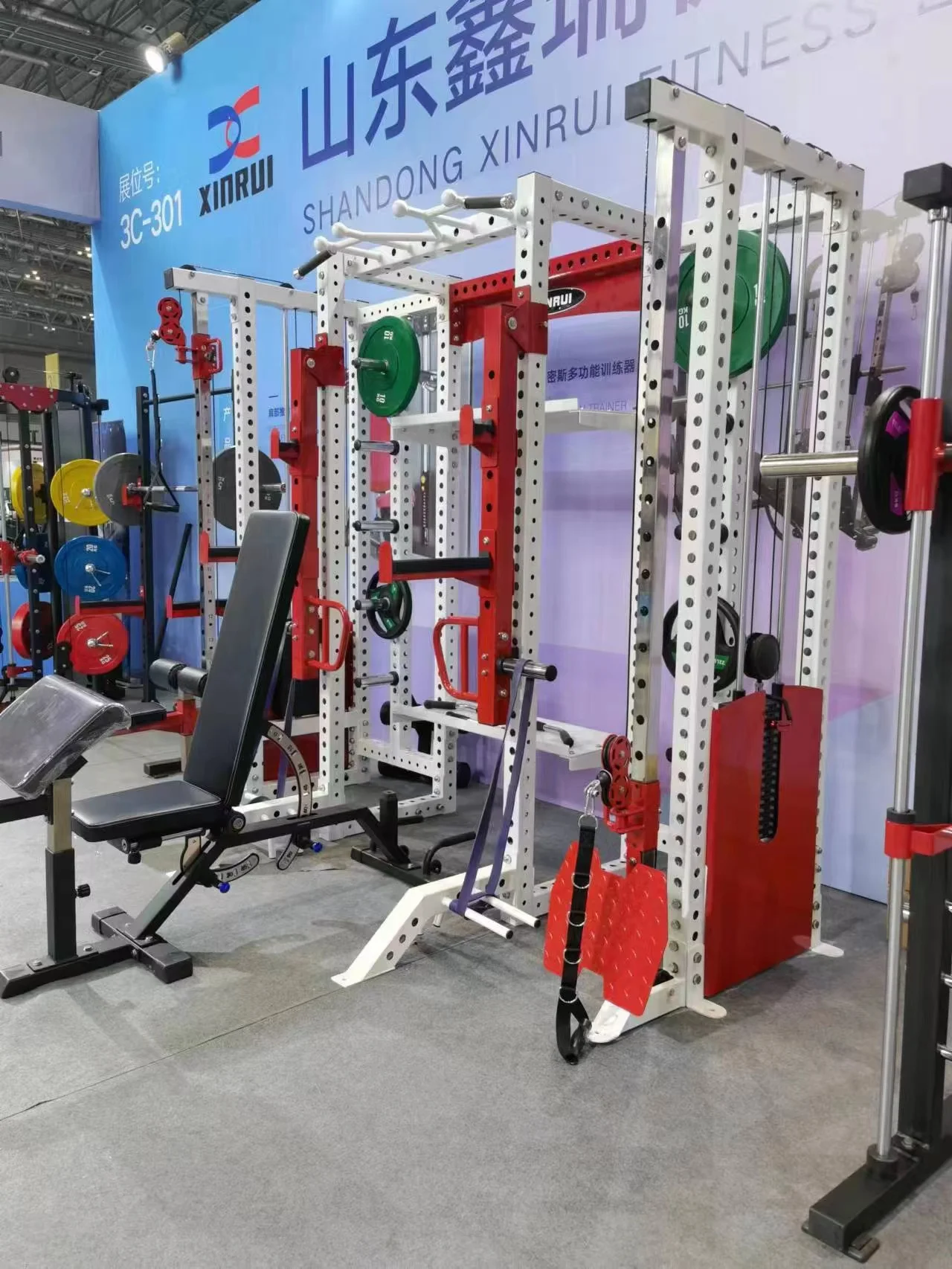 Adjustable Steel Home Gym Machine with Weight Stack Multi-Function Smith and Squat Rack for Chest Exercise Pin Load Selection