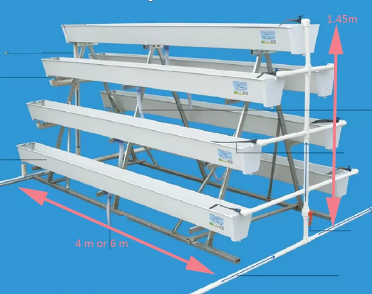 PVC Greenhouse Agricultural Hydroponic Strawberry Growing Systems Cultivation Plastic Gutter