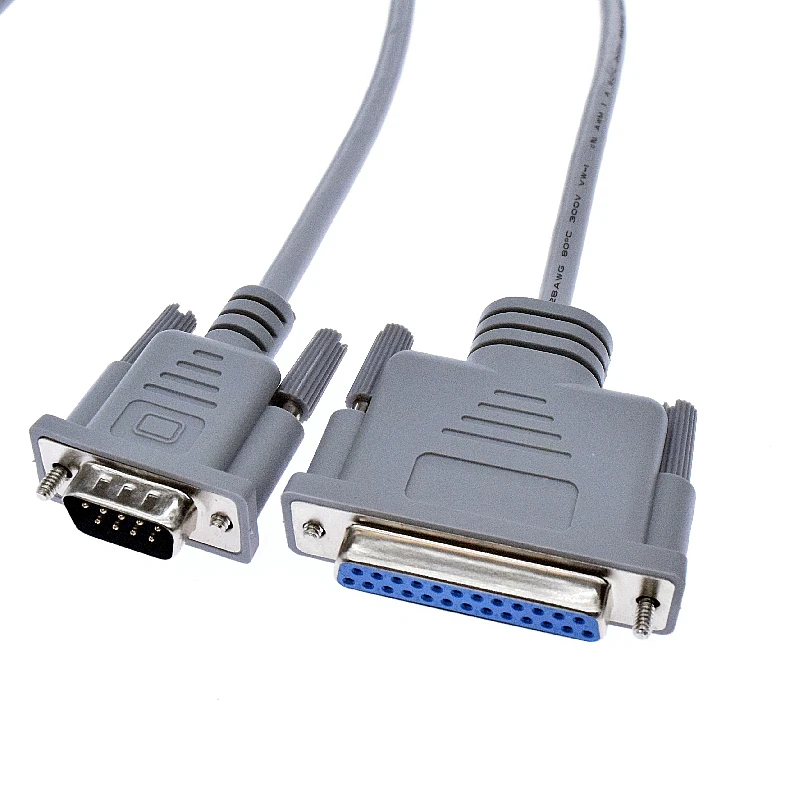 DB25 female to DB9 male Serial RS232 Null Modem Cable