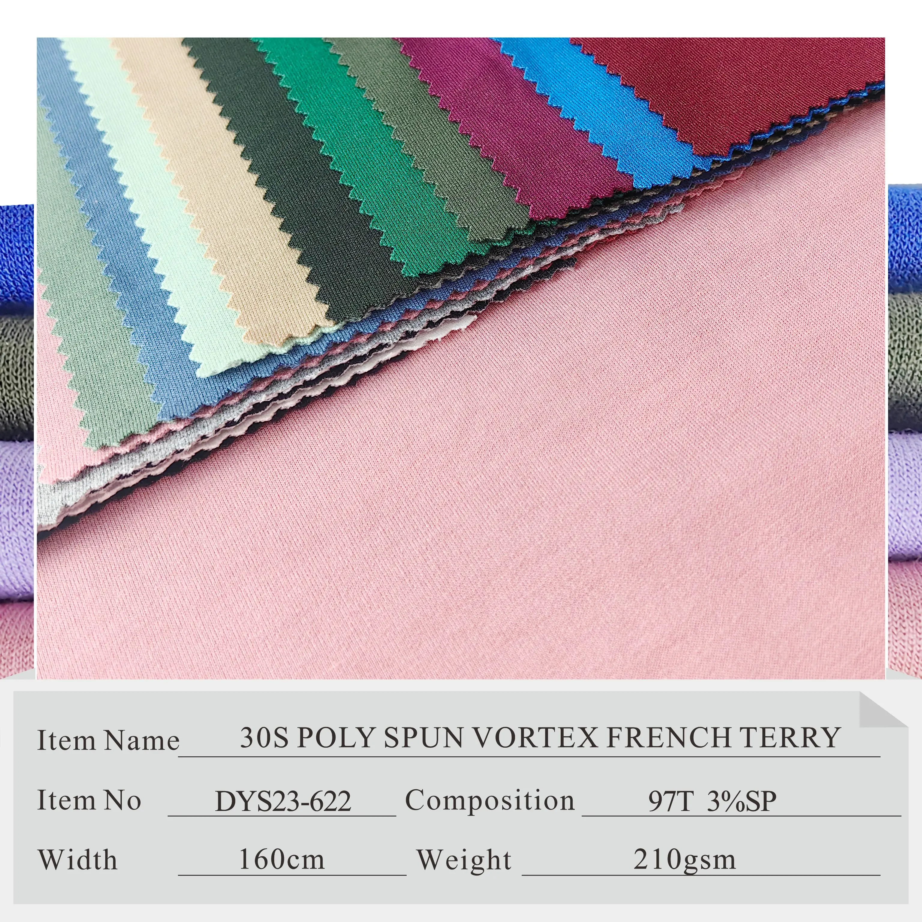 French terry single jersey POLY SPUN VORTEX GOOD QUALITY TOTAL Poly span  Flax Knitting Jersey Fabric COOLSILK