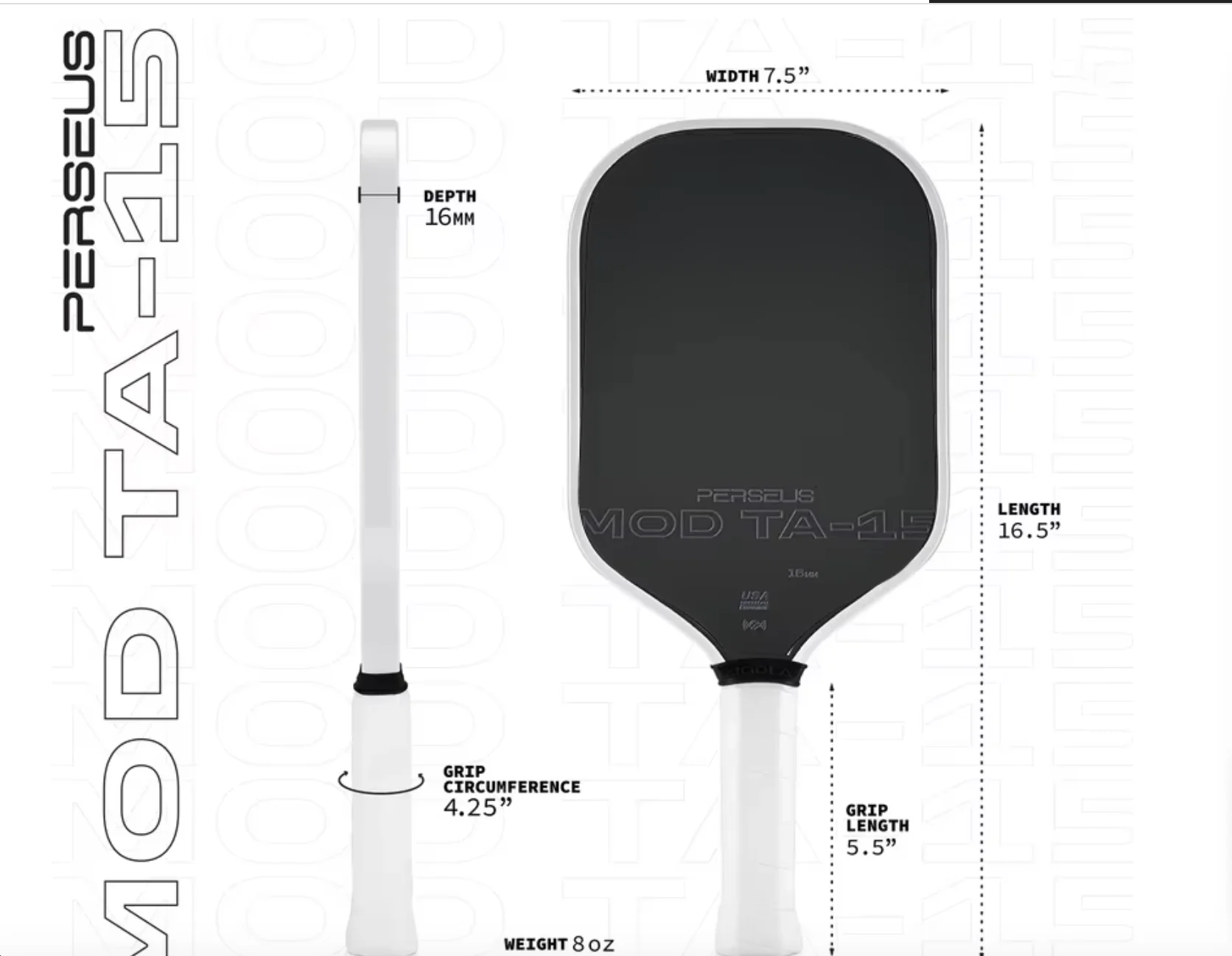 joola mod TA-15 Pro Player Edition Gen 3 Propulsion Core 16mm Perseus Graphite T700 Carbon Fiber Pickleball Paddle