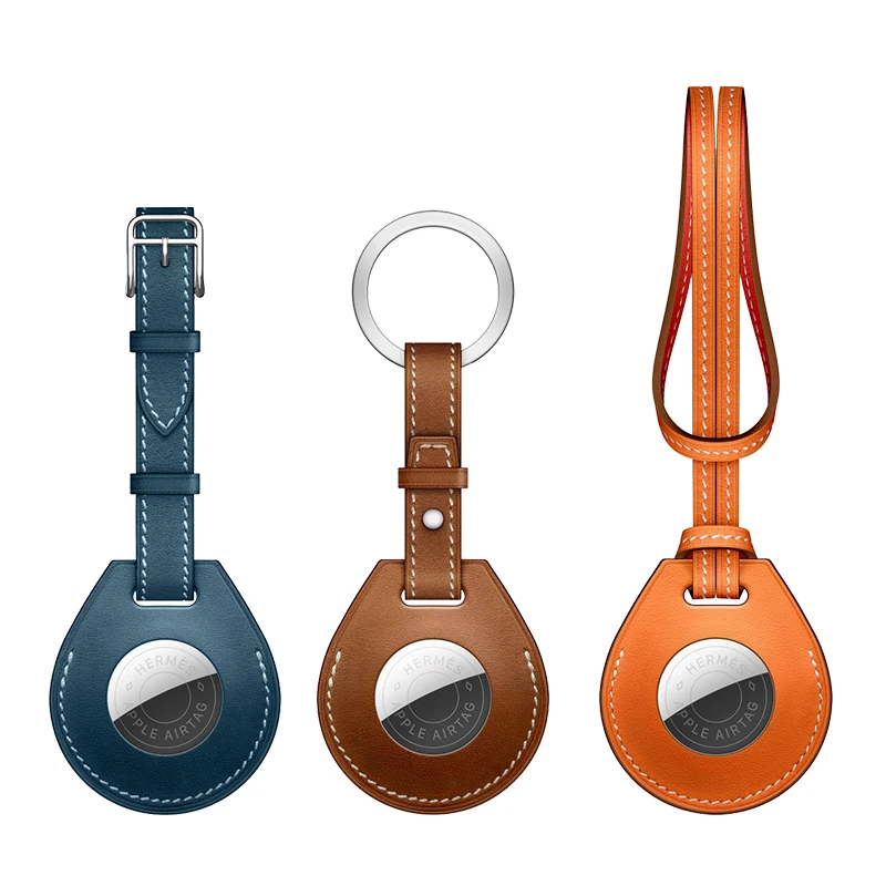 Luxury Leather Case For Apple Airtag Tracker Anti-lost Protective For Leather Airtag Cases Waterproof For Airtag Case