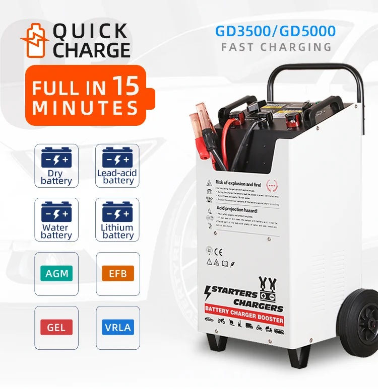 9000A 220V high quality battery booster car battery charger 12v 24v car battery station for automatic