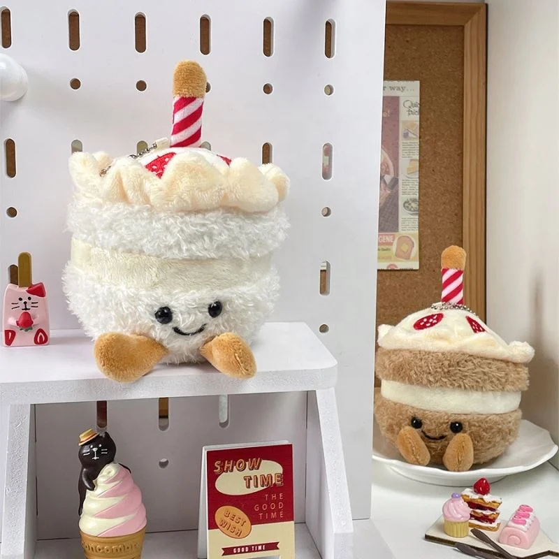 FFSN Cute simulation cake plush pendant birthday gift plush toy doll cake doll Muppets Doll wholesale