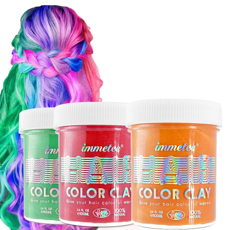 Hair Color Cream 9 Colors Temporary Hair Color Wax Blue Purple Pink Green Color Wax Instant Hair Dye Cream for DIY Hairstyle