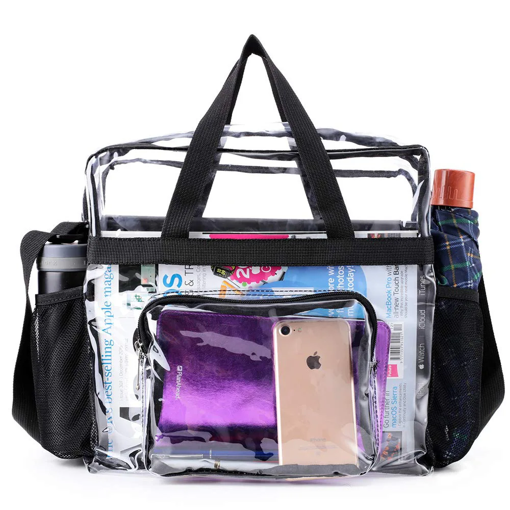 Wholesale PVC Clear Bags Handbags For Women Fashion Single Shoulder Bags Portable Travel Storage Lunch Pouch Transparent Tote Ba