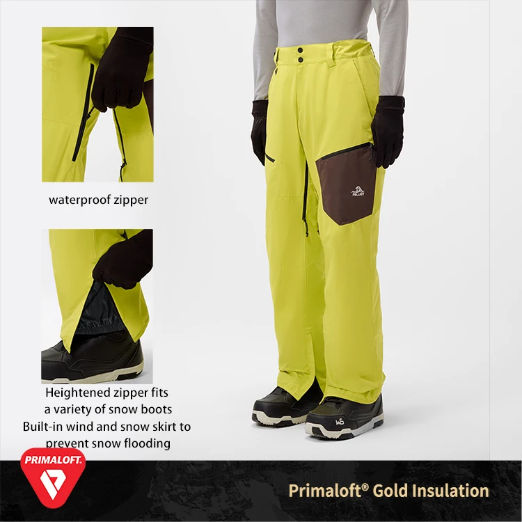 Pelliot Professional Men Outdoor Winter Waterproof Snow Ski Pants Sportswear primaloft gold 80g insulation ski pants