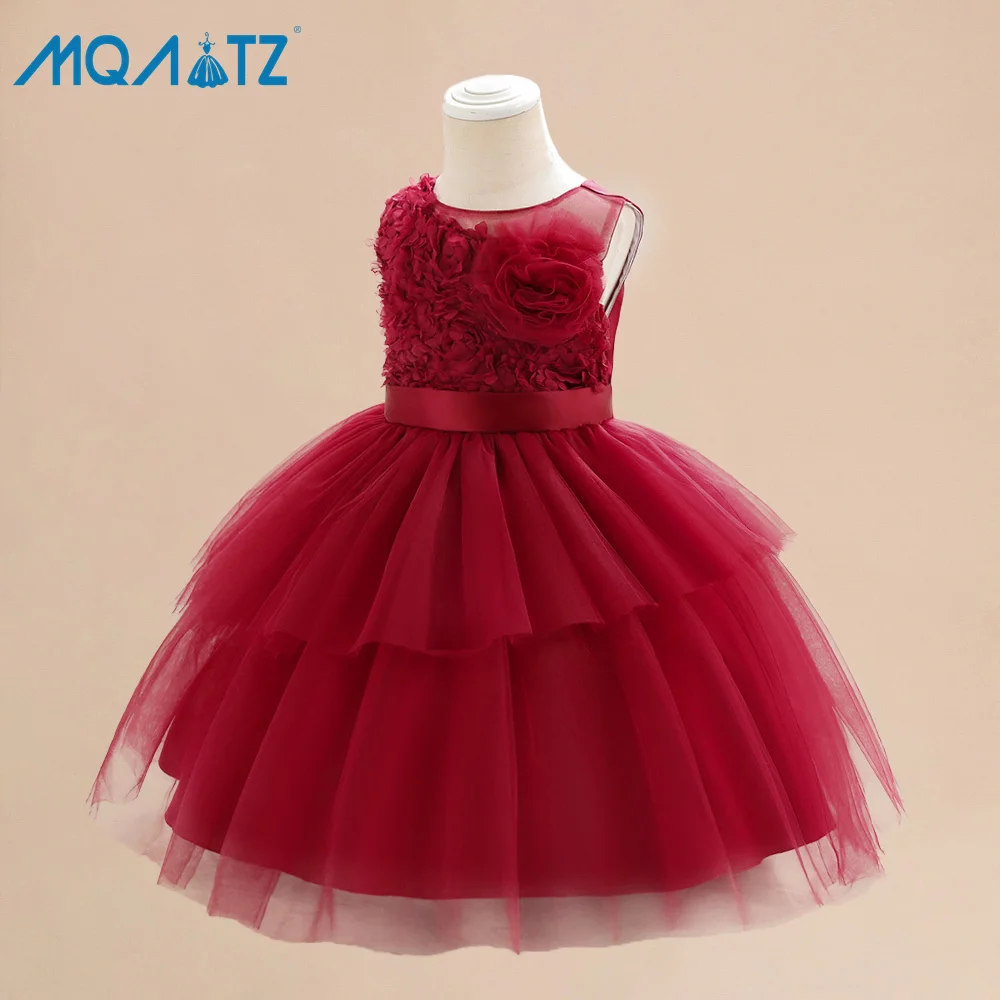 MQATZ High Quality Little Girl Dress Baby Girl Cake Style Layered Frock Toddler Net Tutu Party Dress