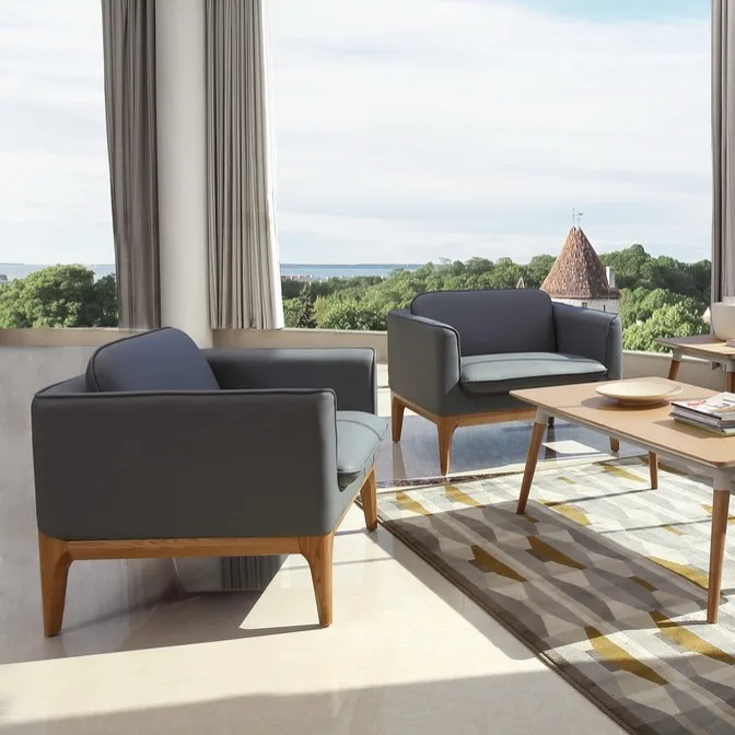 Luxury Modern Office Furniture Sets Design L Shaped Lounge Sofa 1 Seater Office Sofa