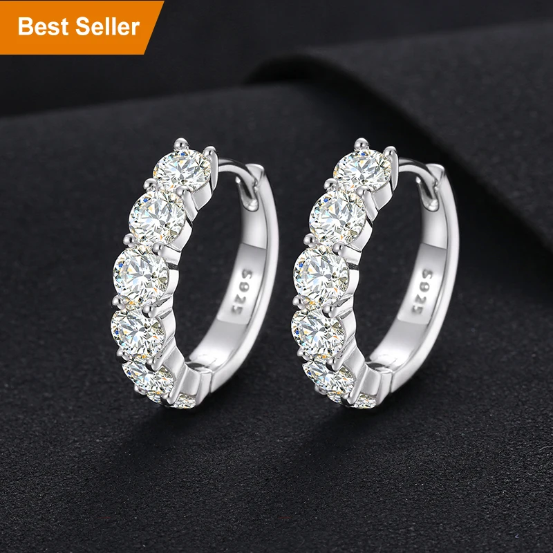 Dropshipping Online Shop Best Seller 18K Gold Plated 925 Sterling Silver VVS Moissanite Diamond Cuff Earrings Huggie Stud