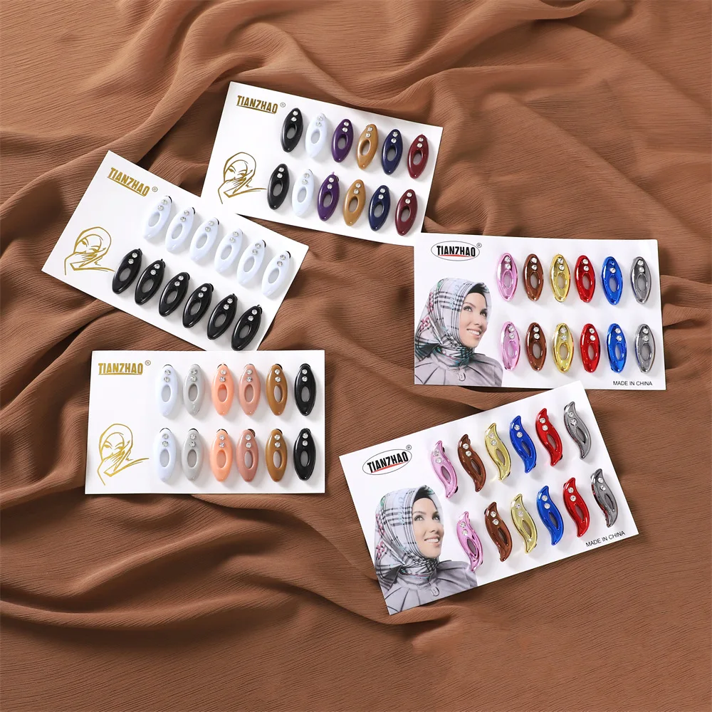 Meet all your needs Wholesale Top Sale Plastic Muslim Hijab Pin Scarf  Women brooch Clips Headscarf  Accessories Buckle