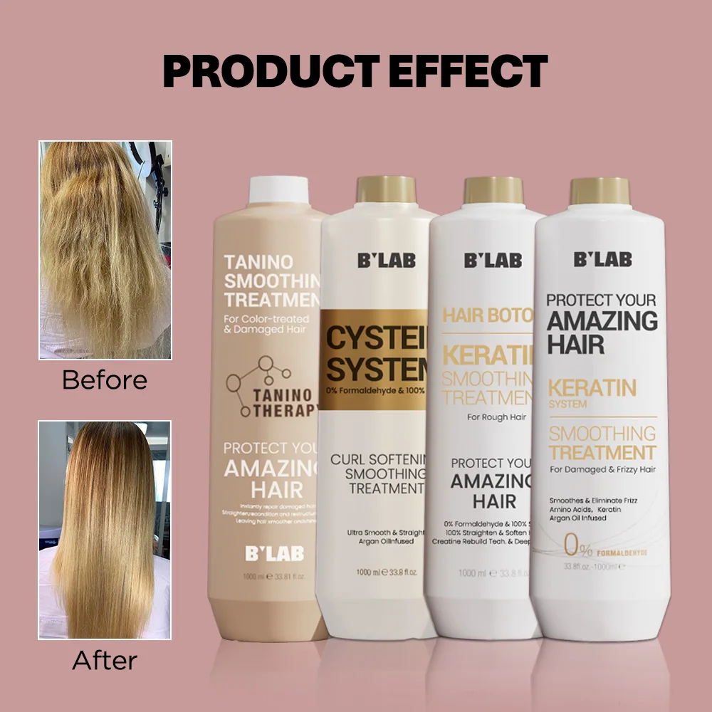 Keratin Treatment 0% Formaldehyde Professional Salon Brazilian Nano Keratin Smooth Straightening Tanino Hair Treatment