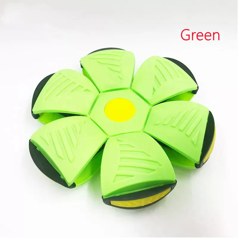 Flying UFO Flat Throw Disc Ball with LED Light Toy Bounce Saucer Deformation FootBall Outdoor Sports Ball Toy