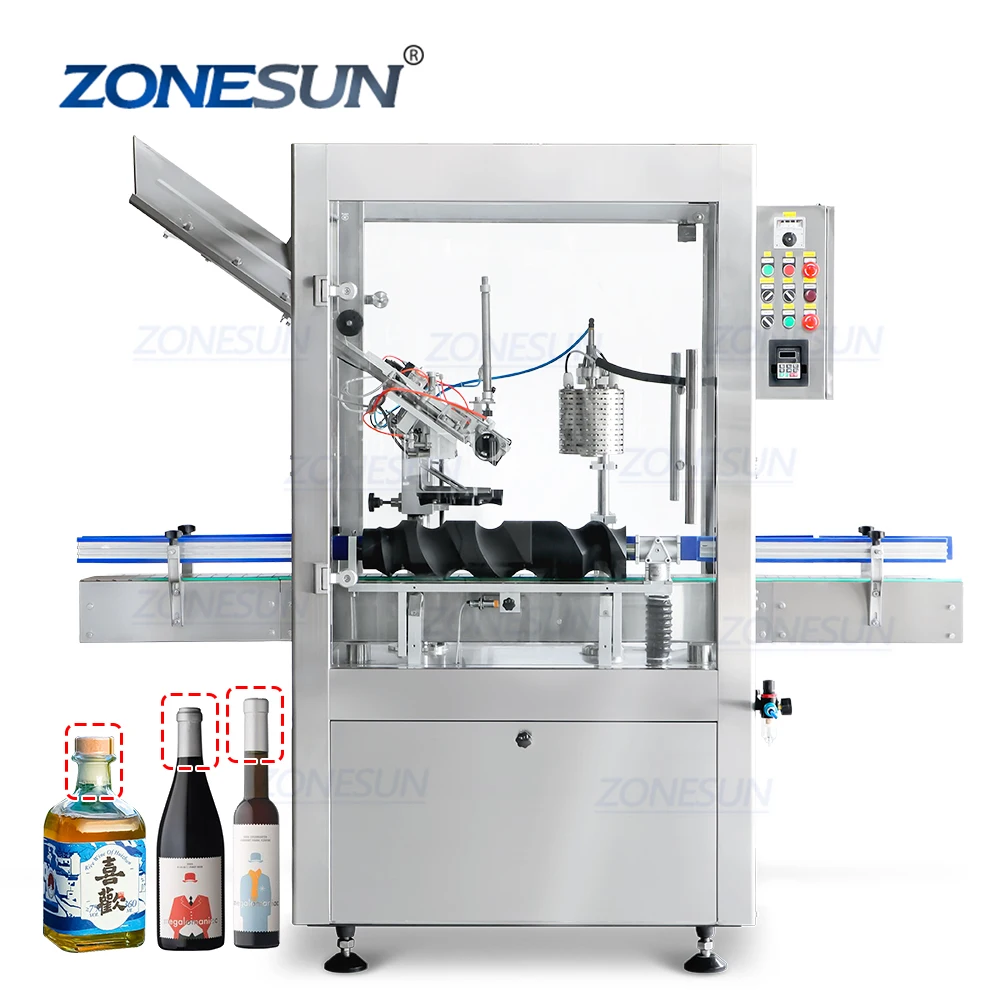 ZONESUN ZS-SXRS1 Full Automatic Wine Bottle PVC Film Capsule Cap Sleeve Heat Shrinking Wrapping Sealing Machine