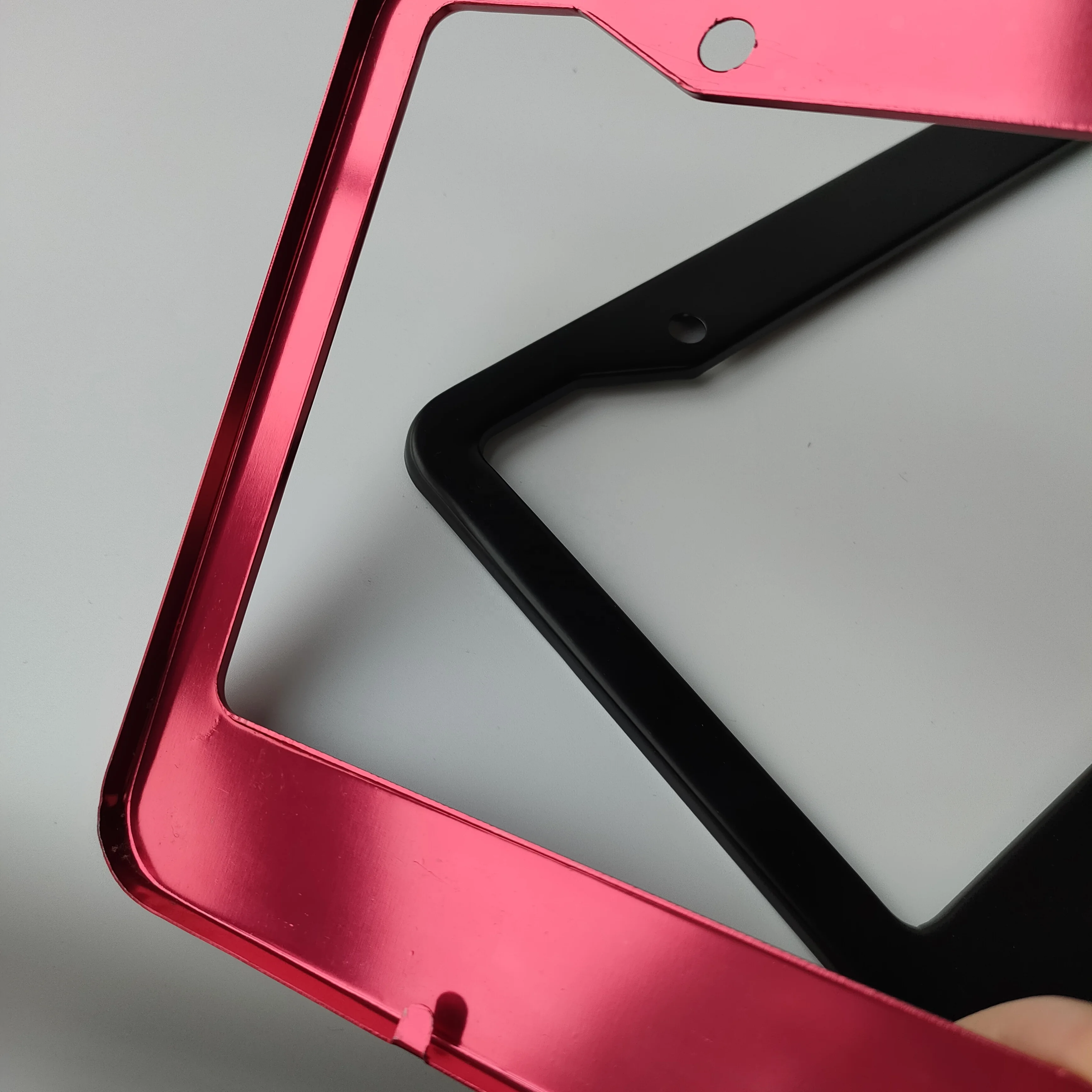 Aluminium metal number tag holder chrome motorcycle cover black carbon fiber car plate border Custom made license plate frames