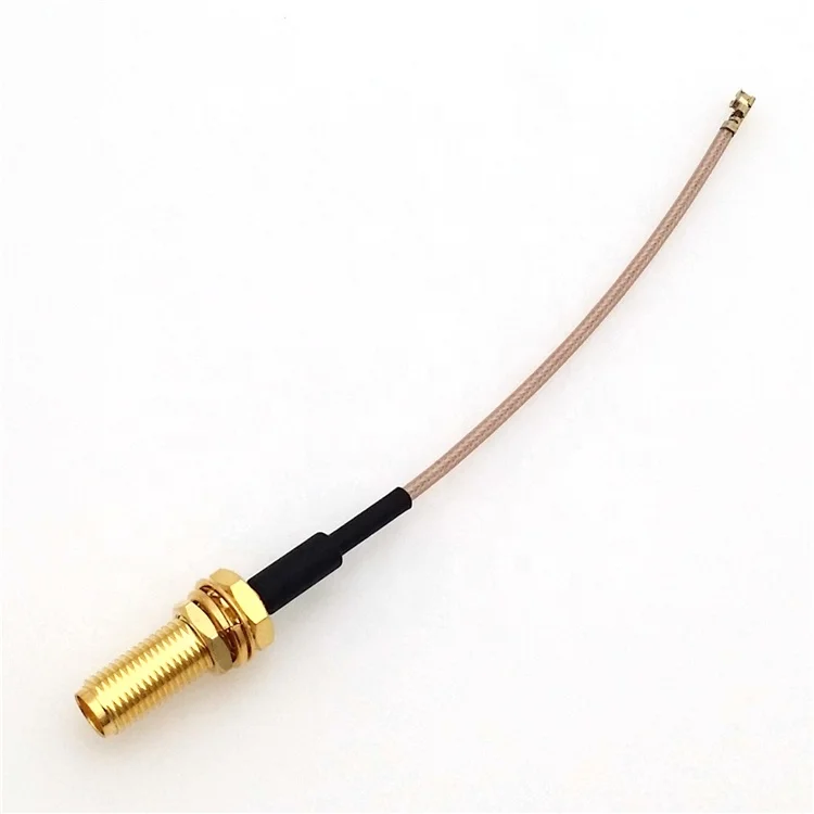 RF coaxial cable UFL / IPEX female to SMA female17mm thread leng nut fixing flange RG178 cable UFL / IPEX-K SMA-KY antenna cable