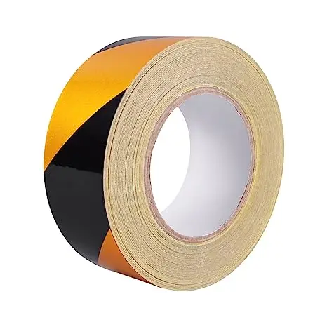 Waterproof Self Adhesive Black Yellow Reflective  Stickers Stripe  Road Marking Safety Hazard Warning Reflective Tapes