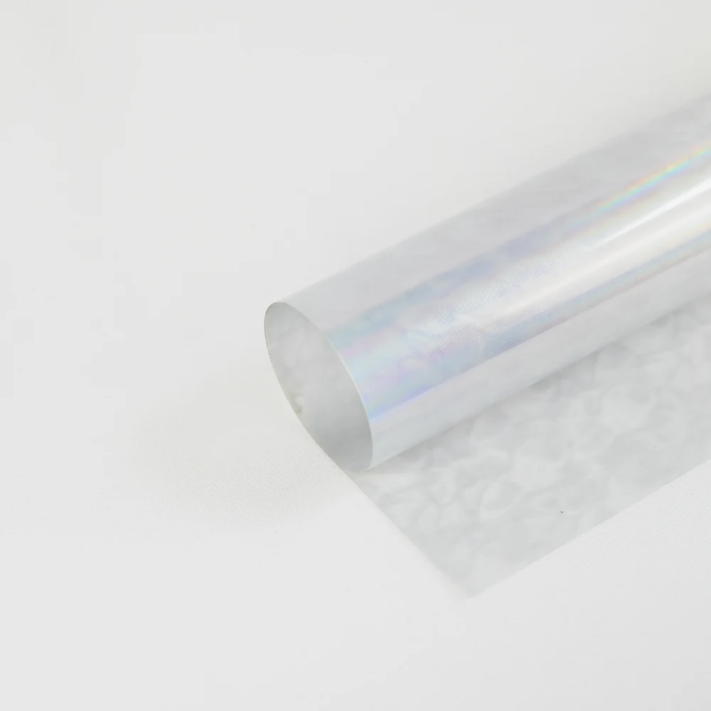 PL059 Silver pigment surface Holographic Laser Aluminium TPU Vinyl Heat Transfer Films for Clothing Iron on Heat Transfer Vinyl