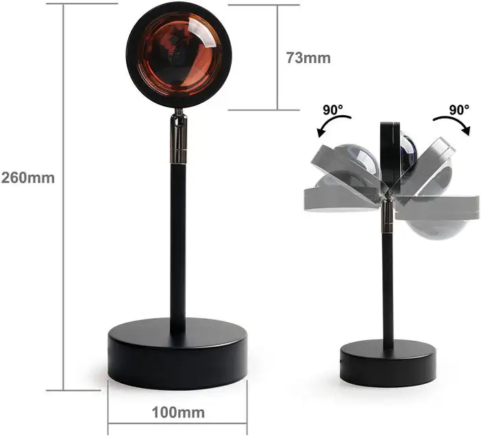 Factory Customize Bedroom Decoration Usb Sunset Light Projection Light Bedroom Sunset Led Light Lamp